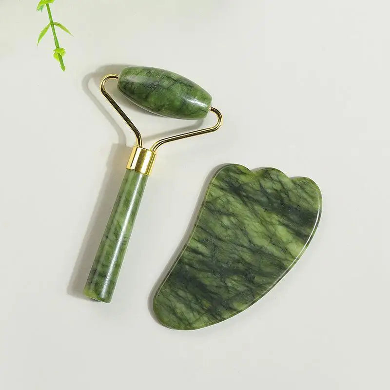 Natural Jade Roller & Gua Sha Set