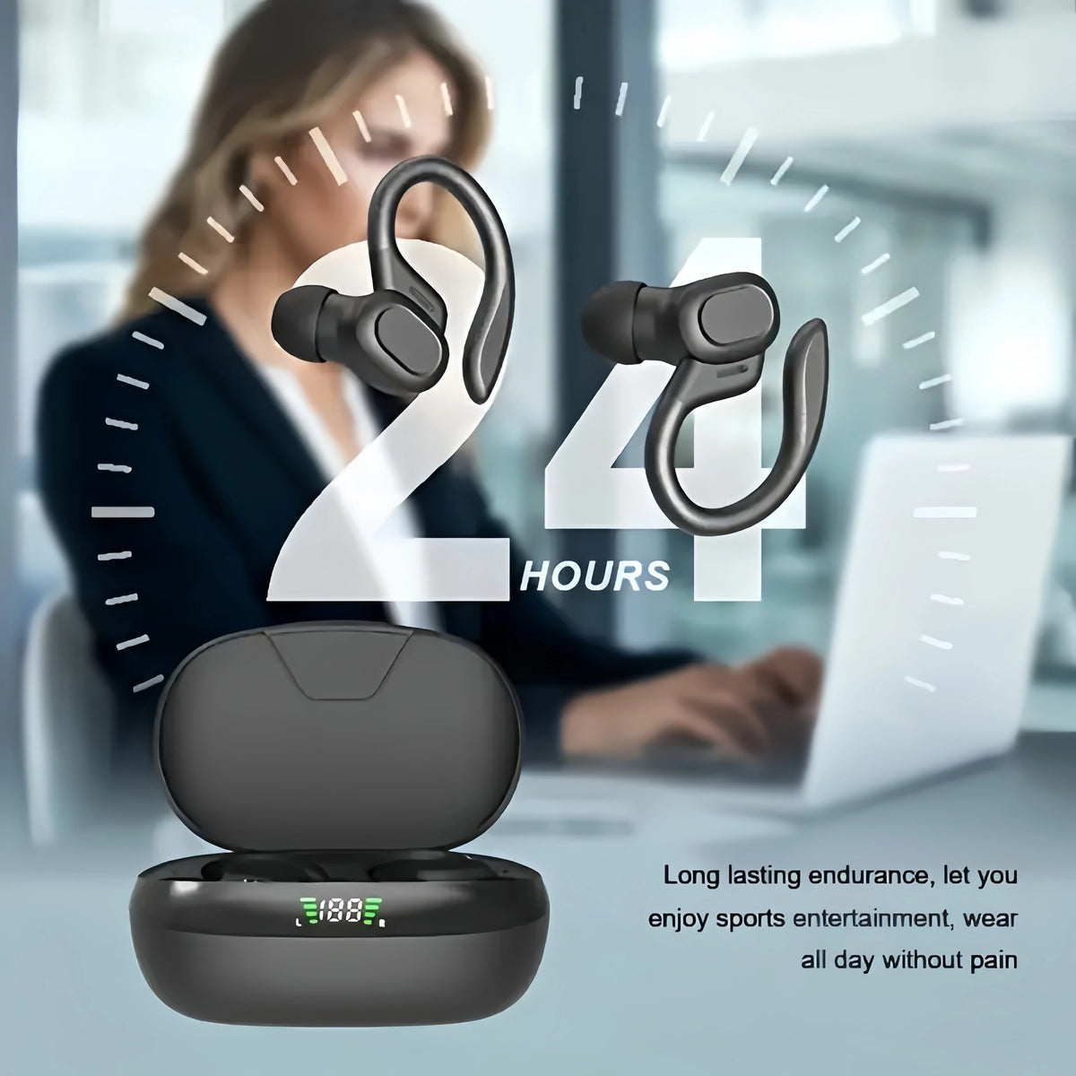 True Wireless Earbuds, Tws Headphones with Microphone, Sports Ear