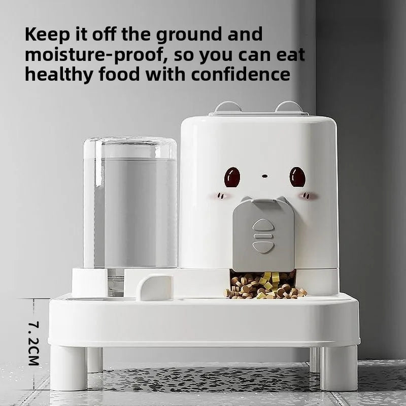 Pet Bowl Automatic Feeder & Water Fountain All-in-One for Cats Dogs
