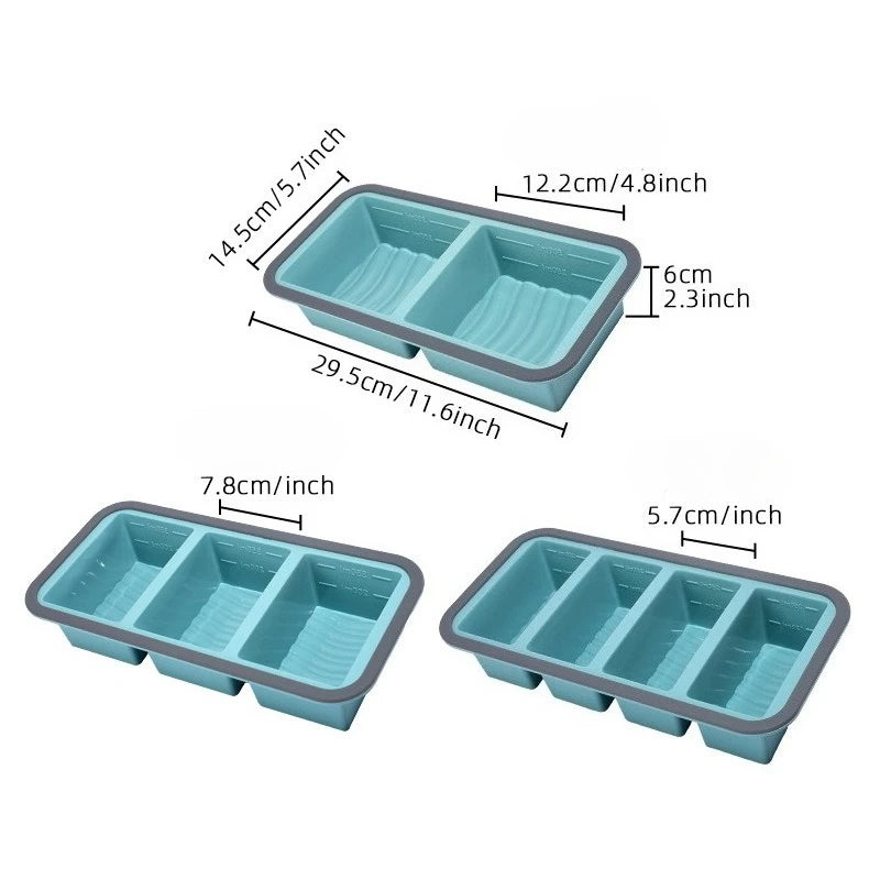 1pc Silicone Food Freezer Tray with Lid Soup Cubes - Soup, Sauce