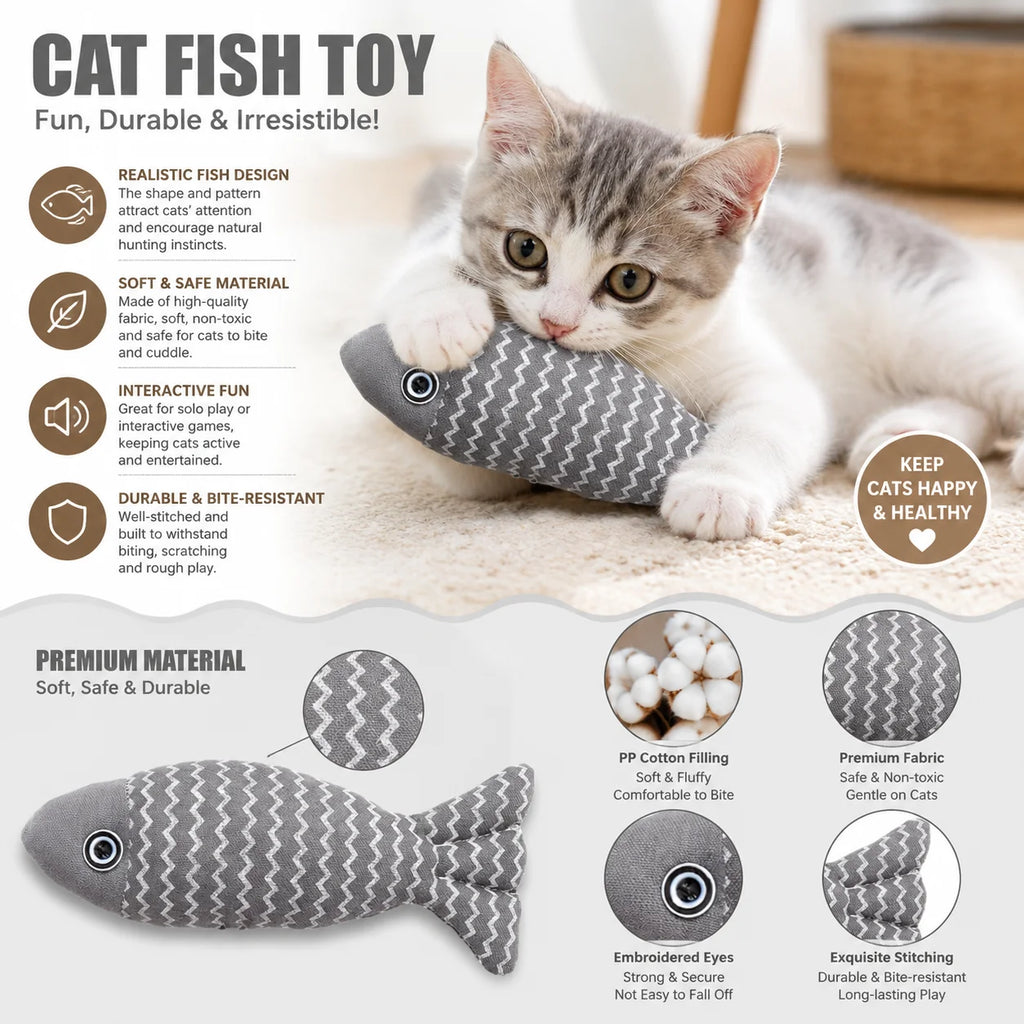 Cat Toys Fish Interactive Cat Toy Cat Chew Toy Simulation Fish Cat