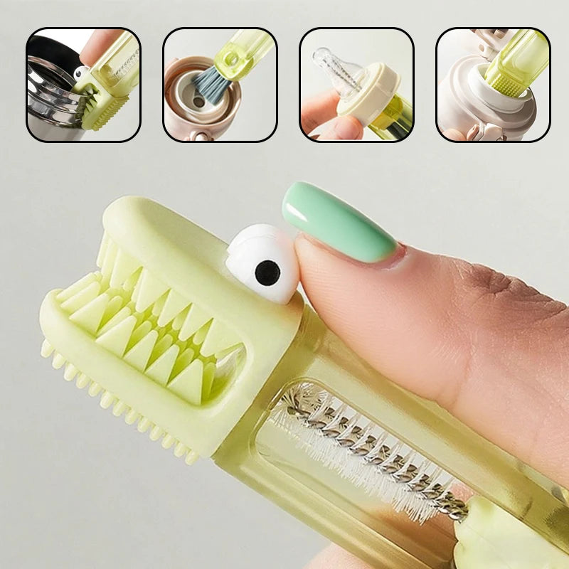 3 In 1 Multifunctional Cleaning Brush Tiny Bottle Cup Lid Detail