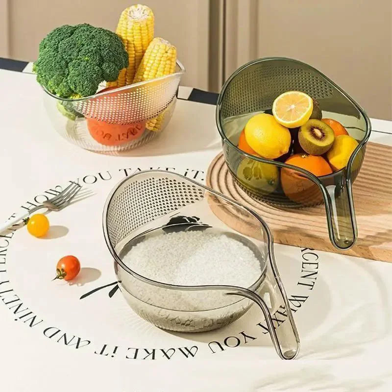 Kitchen washing gadget rice washing filter rice rinsing basin drain