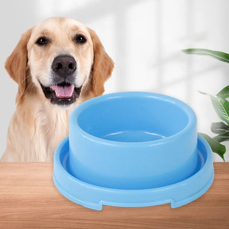 Round Pet Single Bowl for Dogs Cats Food Water Feeding Non-Slip Fixed