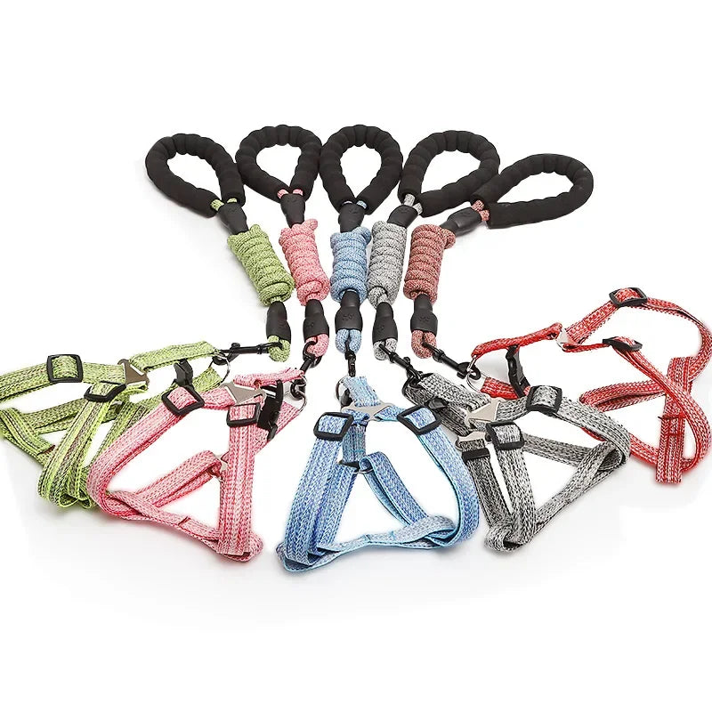 Dog Harness 1.2M Leash Set for Small Dogs Adjustable Puppy Cat