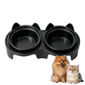 Pet Double Bowl Cat Dog Food Water Feeder Elevated Tilted Feeding