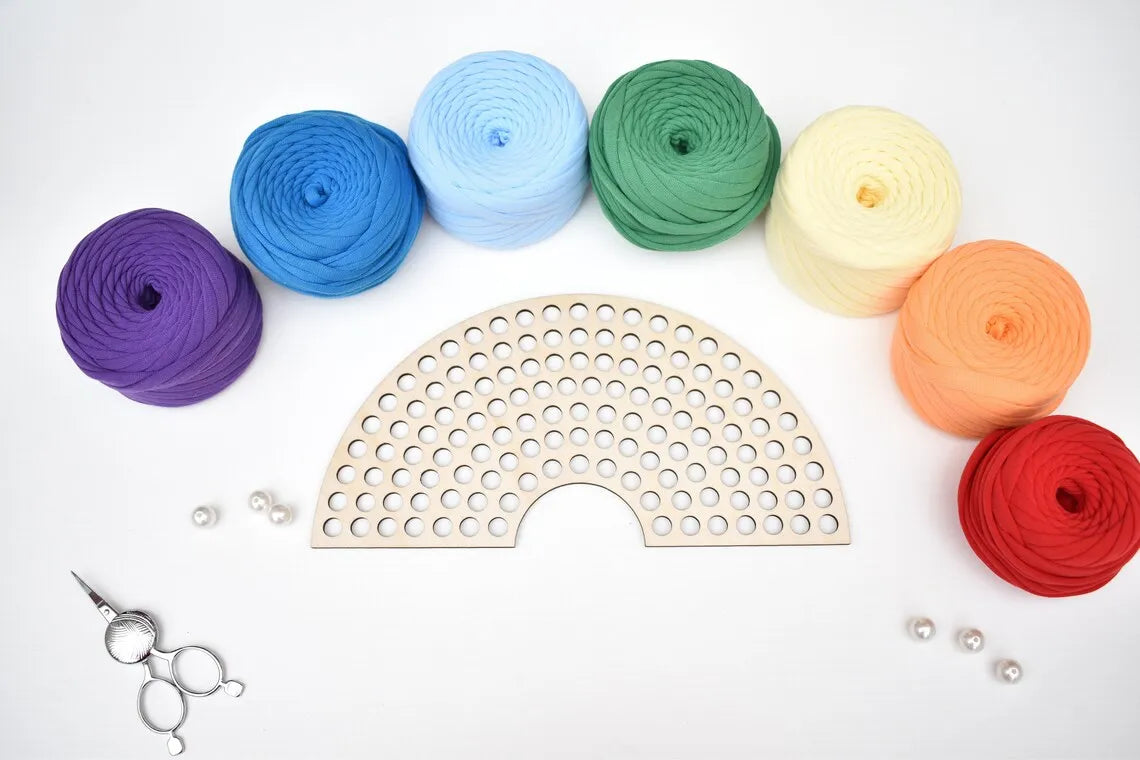 10pcs DIY Rainbow Wooden Base for Crochet Wall Decor Home Decoration
