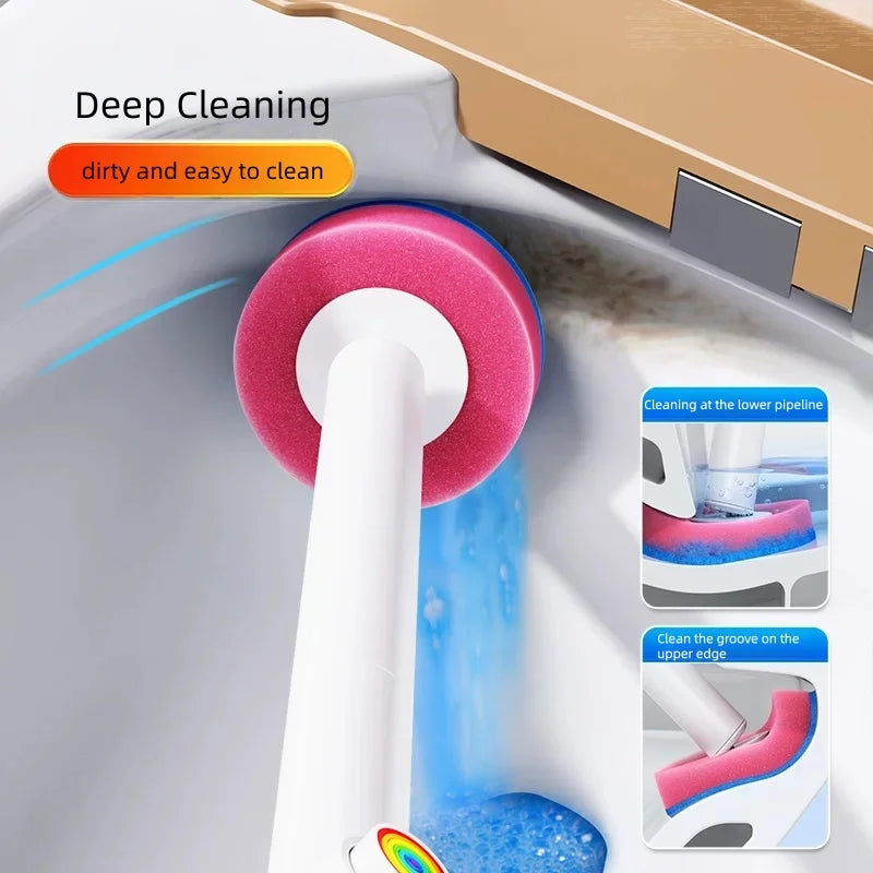 Joybos Disposable Toilet Brush Set 56Pcs Sponge Brush Heads Wall
