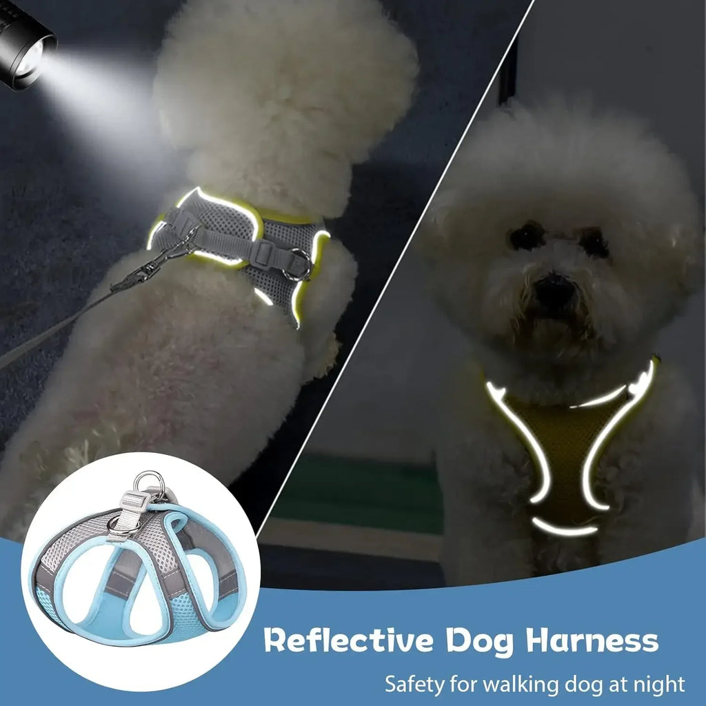 Small Dog Harness with Leash Set Anti Escape Vest Harness for French