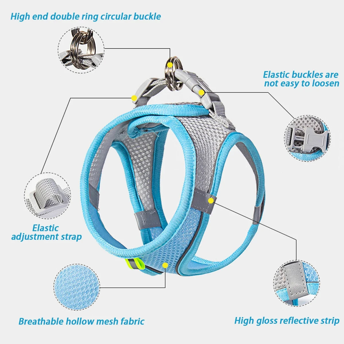 Dog Harness Leash Set for Small Dogs Adjustable Puppy Cat Harness