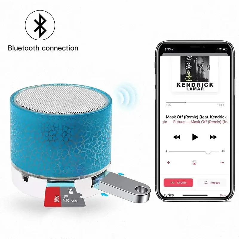 Portable Mini Wireless Bluetooth Speaker Rechargeable Music Blutooth