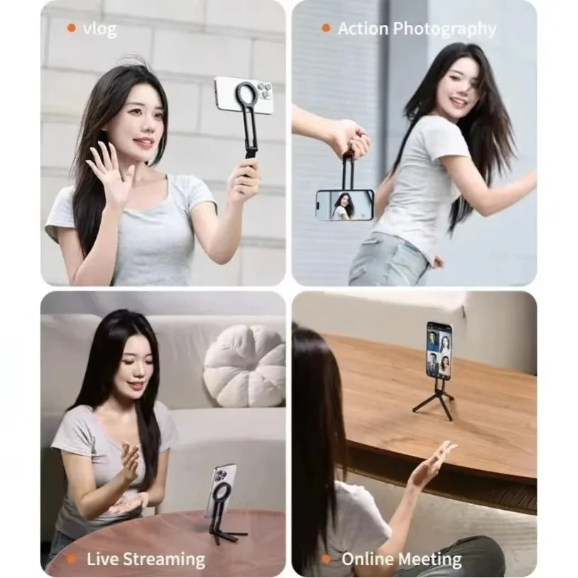 Foldable Phone Tripod Carabiner-Mounted For iPhone 17 16 15 18