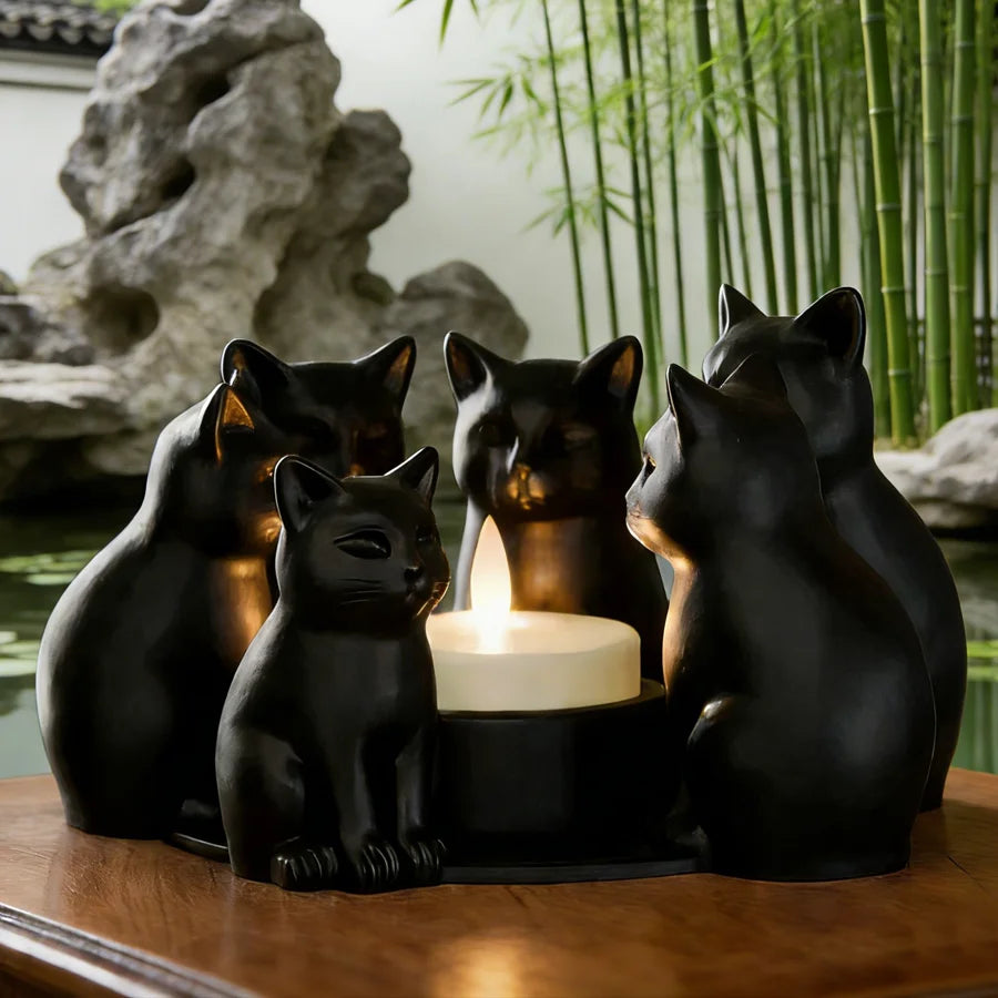 Cat-shaped Candle Holder, the Perfect Choice for Home and Café Decor.