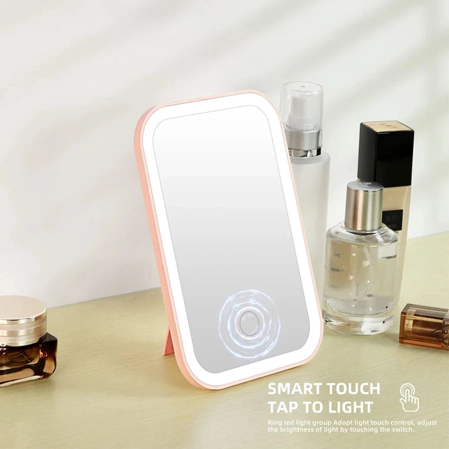 Folding LED Makeup Mirror