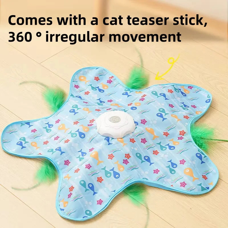 Cat Hunting Carpet, Teasing Stick, Five Pointed Star Toy, Automatic