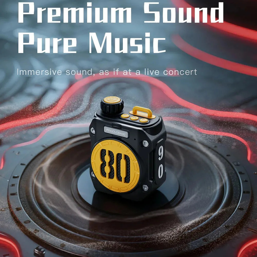 Portable Bluetooth Speaker Outdoor Mecha Style Mini Radio Hifi Music