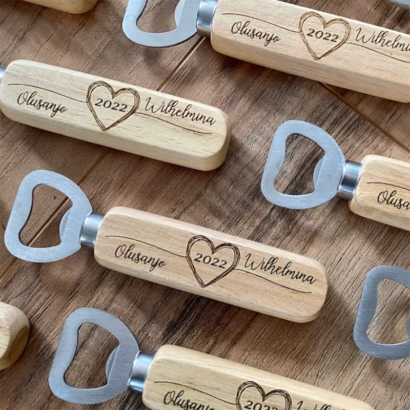 Personalized Beer Opener Wood Bottle Opener Kitchen Gadgets Bar Tools
