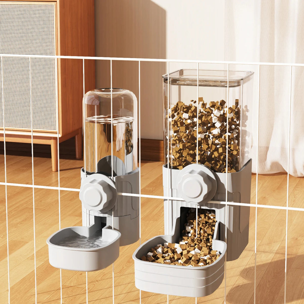 Automatic Pet Feeder Waterer Dog Cat Hanging Cage Bowl, Suitable for