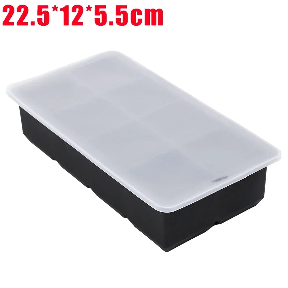 Silicone Ice Cube Mold Reusable Square Ice Cube Molds with Lid