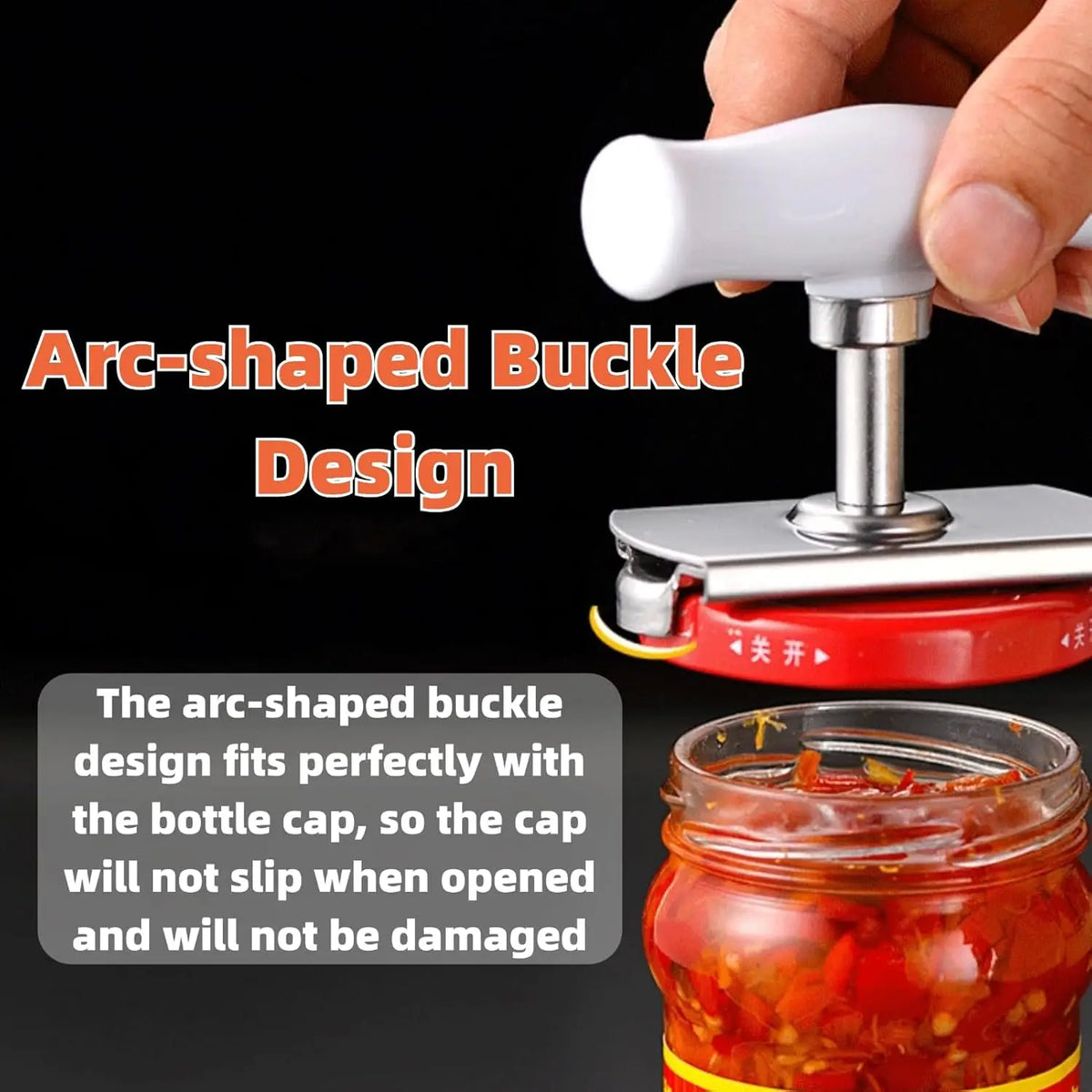 Portable Jar Lids Opener with Adjustable Handle Stainless Steel Easy