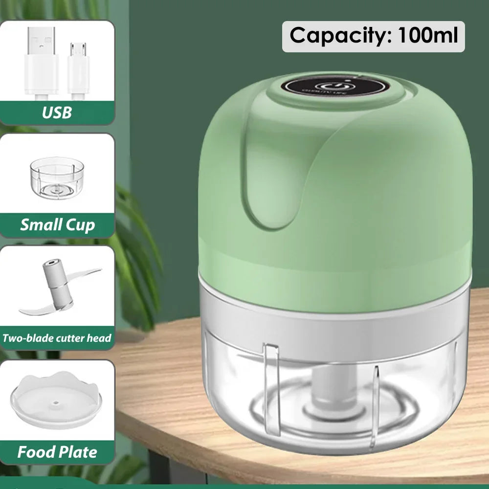 Electric Food Chopper Garlic Crusher Meat Grinder Mini Garlic Press