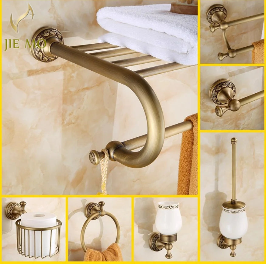 Antique Brushed Copper Carved Base Bathroom Accessories Bath Towel