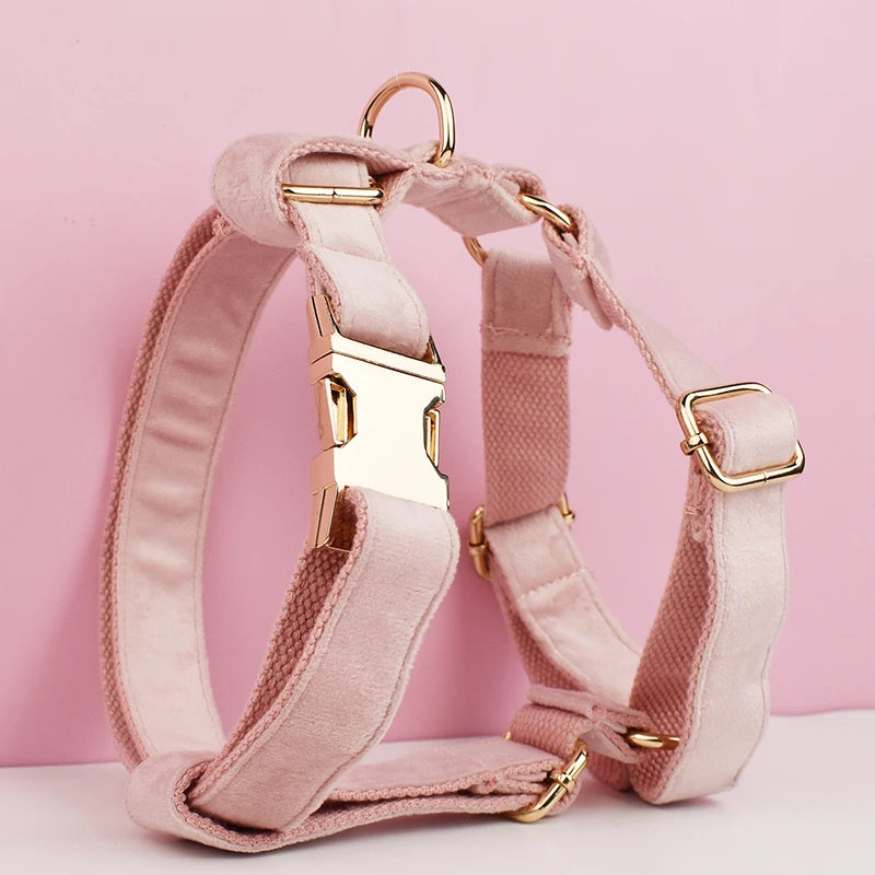 Heavy Duty Dog Harness Metal  with Leash DIY Adjustable Dog Harness