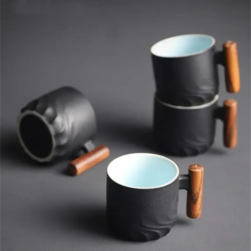 Creative Handmade Exquisite Coffee Cup Vintage Coffee Cup With Wooden
