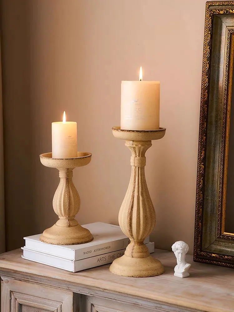 Wooden Candle Holder Rustic Natural Wood Candelabra for Home Decor