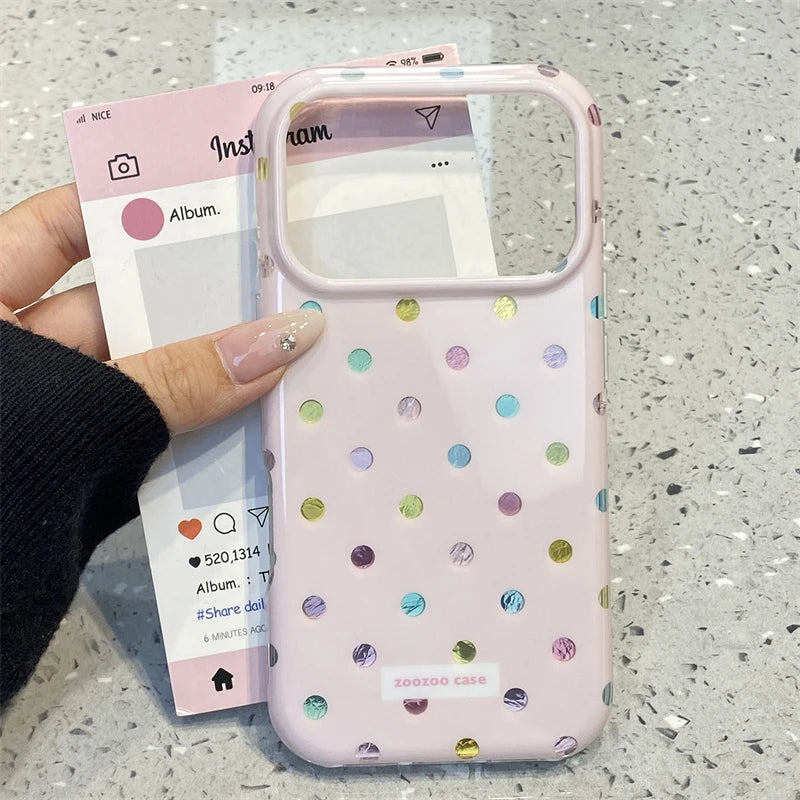 INS Korean Colorful Point Phone Case For Iphone 18 17 17Pro 17ProMax