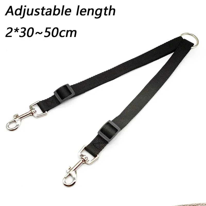 Two Dogs Leash Strong Nylon Coupler Double Twin Lead Walking Leashes