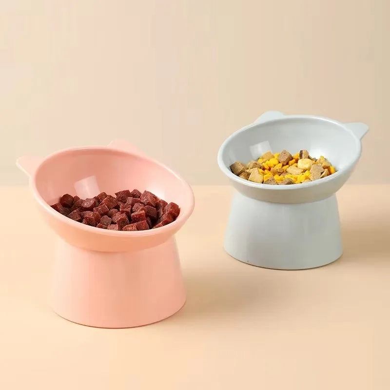 Pet bowl - High-legged, sloping mouth, neck-protecting cat bowl