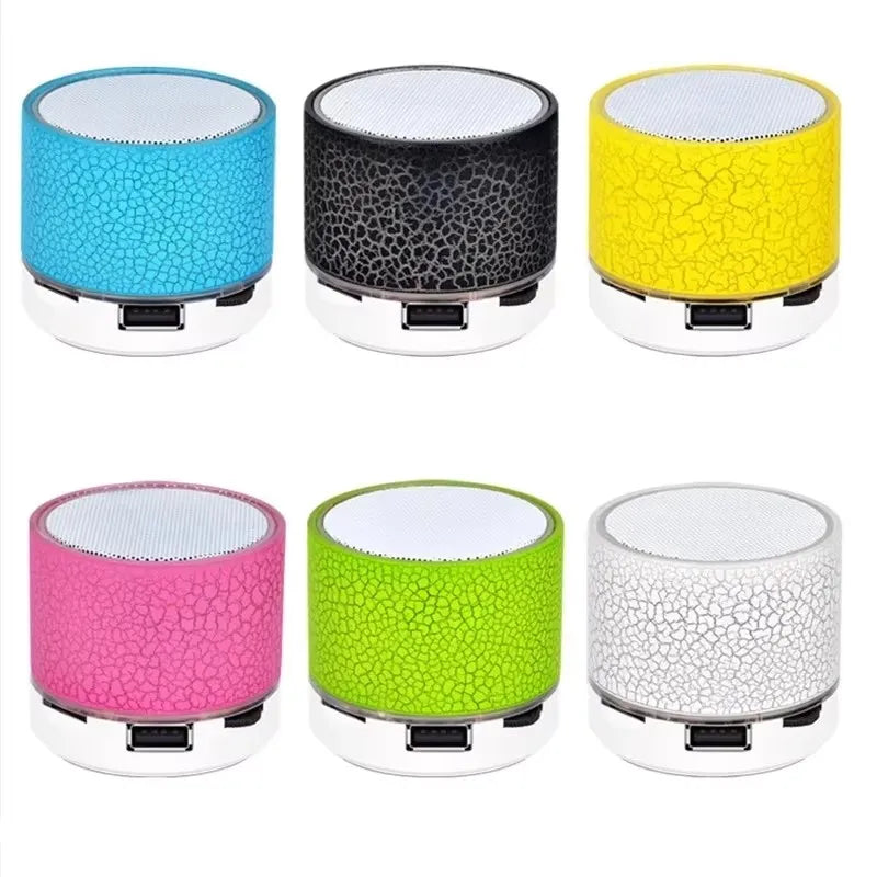 Portable Mini Bluetooth Speaker Colorful LED Light Subwoofer, TF USB