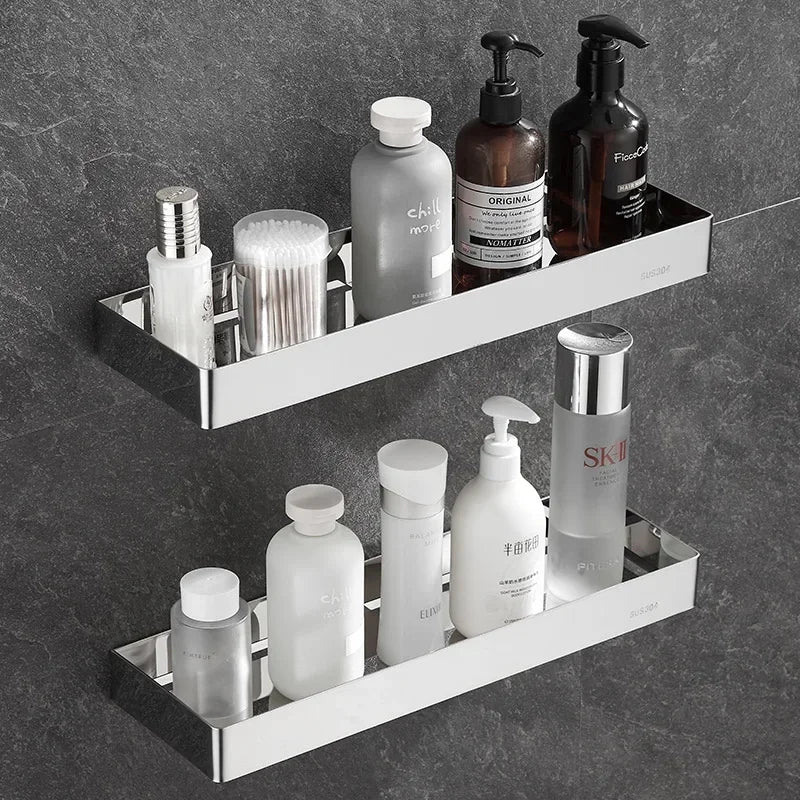 Stainless steel Chrome Bathroom Shelves toilet Storage holder Kitchen