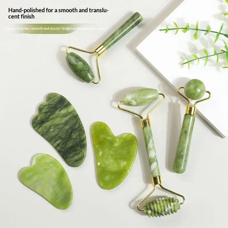 Natural Jade Roller & Gua Sha Set