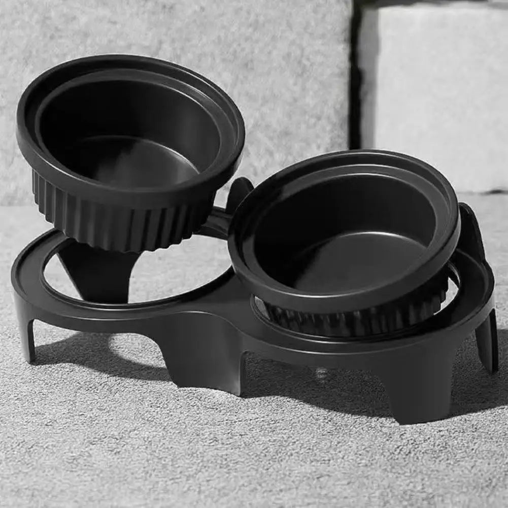 Pet Double Bowl Cat Dog Food Water Feeder Elevated Tilted Feeding