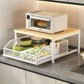 Kitchen Countertop Organizer – Multi-Use Shelf for Microwave, Spices
