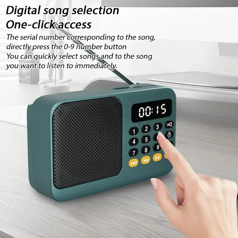 Portable FM Radio Portable Bluetooth Speaker with LED Light support