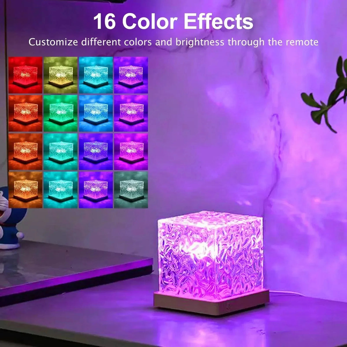 Aurora Water-Ripple Night Light, 16 Colours