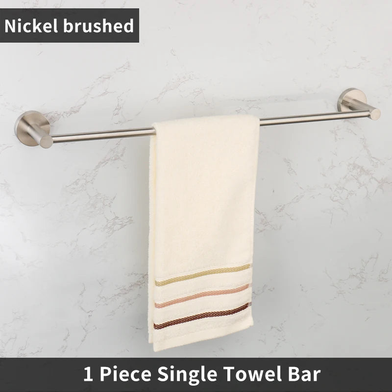 Brushed Nickel Bathroom Accessories Towel Bar Hooks Towel Rack