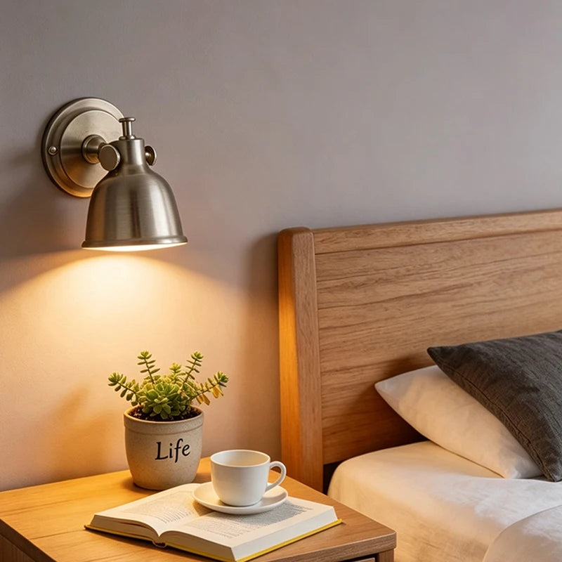 Nordic LED Retro Wall Lamp Minimalist Living Room Bedroom Bedside