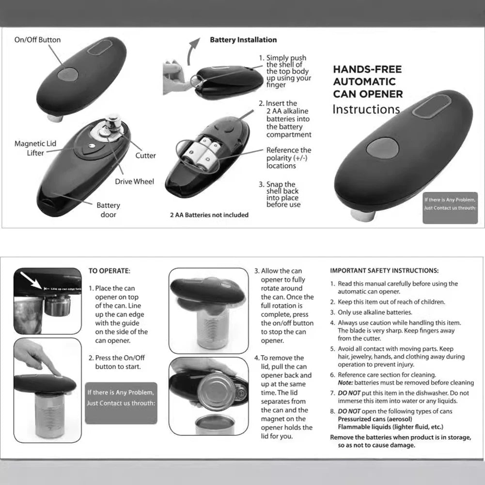 Electric Bottle Opener One Touch Hand Held Can Opener with Smooth