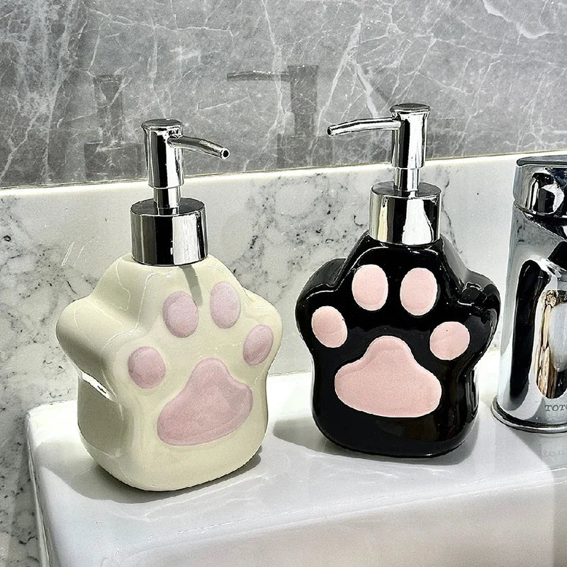 Cute Cat's Paw Hand Wash Dispensed Bottle Shower Gel Shampoo Press
