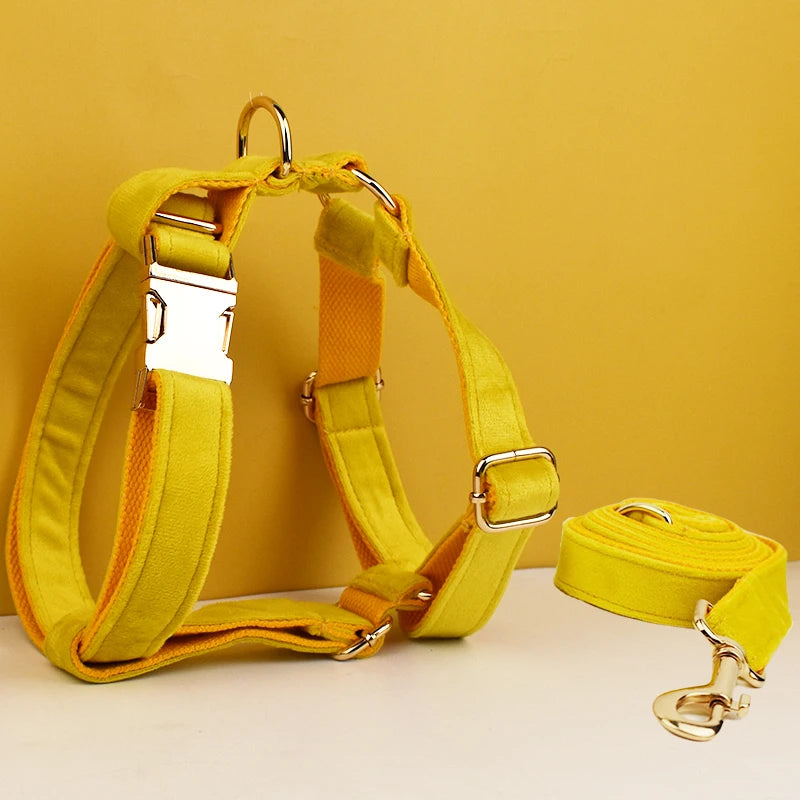 Heavy Duty Dog Harness Metal  with Leash DIY Adjustable Dog Harness