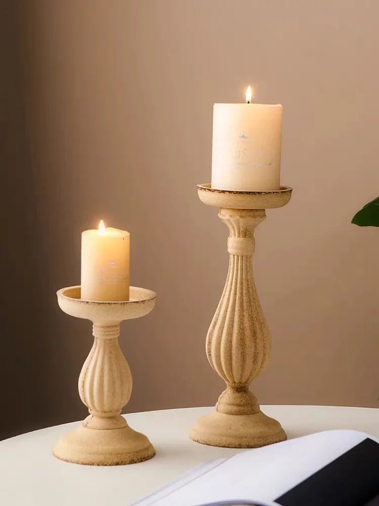Wooden Candle Holder Rustic Natural Wood Candelabra for Home Decor