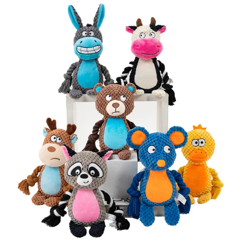 Quality Plush Dog Toys Chewy Squeaky Fun for All Breeds Durable