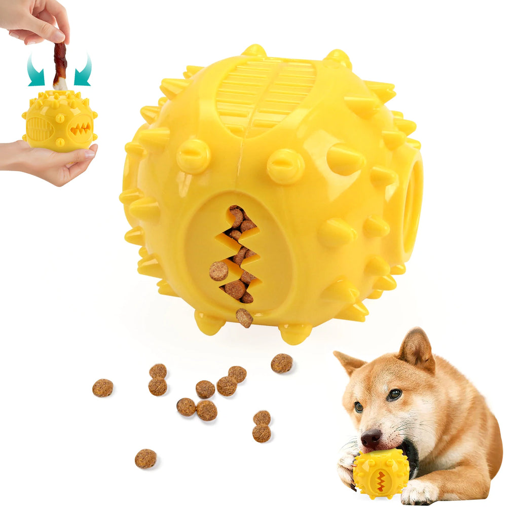 Dog Chew Toys Grinding Teeth Sound Ball Toys Leaking Food Balls Anti