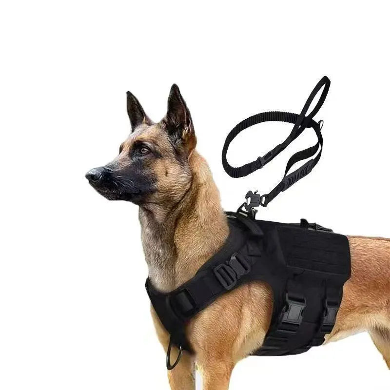 Large Dog Collar Dog Harness And Leash Set Pet Vest Tactical German