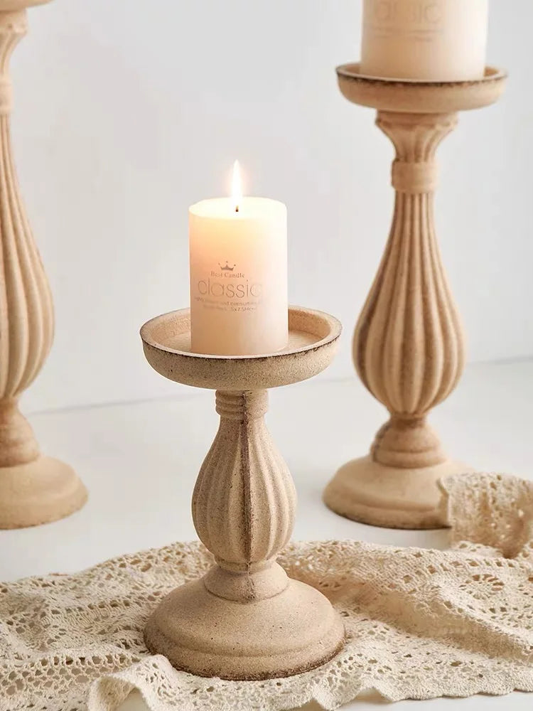 Wooden Candle Holder Rustic Natural Wood Candelabra for Home Decor