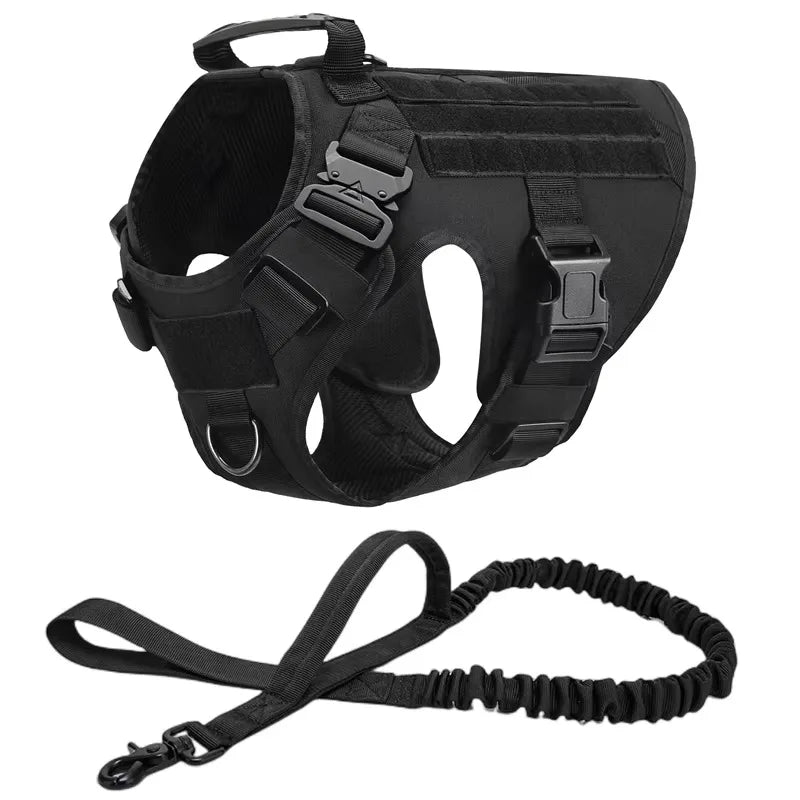 Large Dog Collar Dog Harness And Leash Set Pet Vest Tactical German